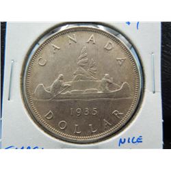 1935 Canada $1.  Scarce.  Nice AU/UNC.