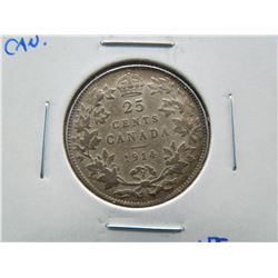 1914 Canada 25c.  VF Details.
