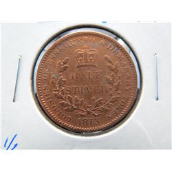 1813 Essequebo & Demarary 1/2 Stiver.  Rare.