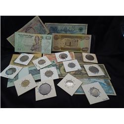 Misc. Foreign Currency + Coins.