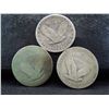 Image 2 : 3 Standing 25c.  Low Grade.