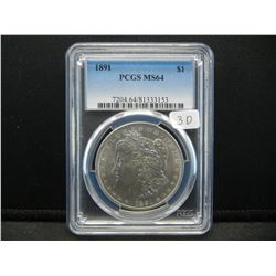 1891 Morgan Dollar PCGS MS64
