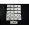 Image 1 : (11) 1963 Consecutive Serial Number $2 Red Seal Notes.  Choice Crisp Uncirculated.