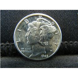 1945-D Brilliant Uncirculated Mercury Head Dime.