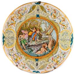 An Italian majolica charger.