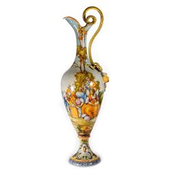 A large Italian majolica vase.