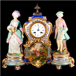 A continental porcelain clock.