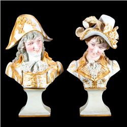 Pair of continental porcelain busts.