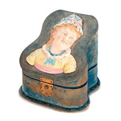 Jewelry box with porcelain child.