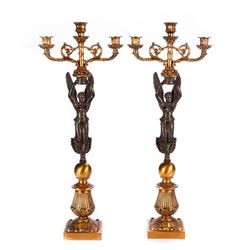 A pair of candelabras.