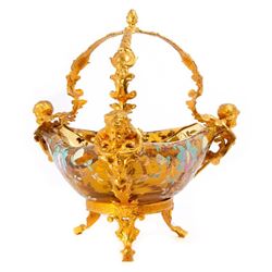 Glass and gilt metal bowl.
