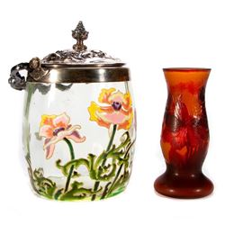 Two pieces of art glass.