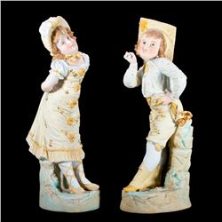 Pair of continental porcelain children.