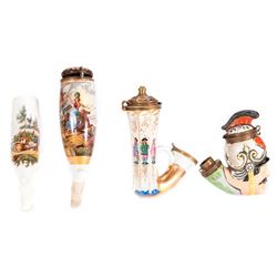 Four European Porcelain Pipes.