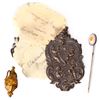 Image 1 : A dance card fob, a pin and a perfume.