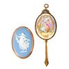 Image 1 : A Wedgewood brooch and a mirror.