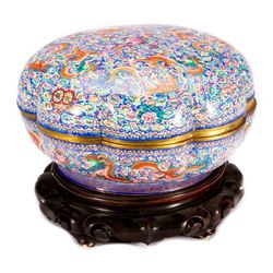 Chinese brass and enamel covered bowl.