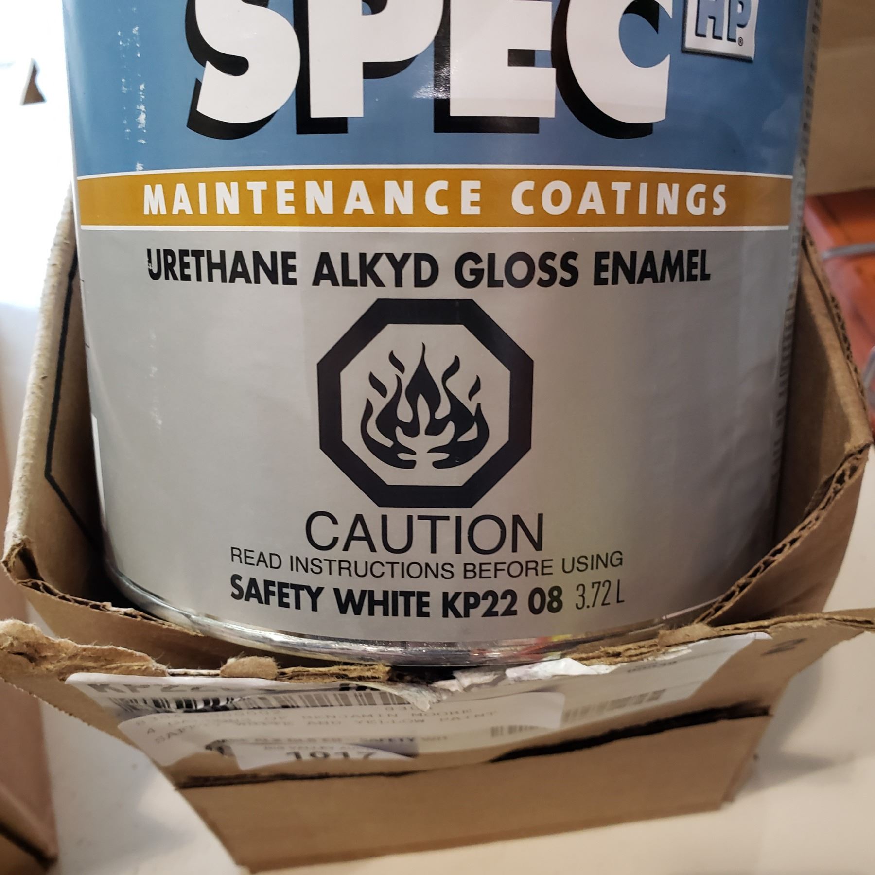 4 GALLONS OF BENJAMIN MOORE SAFETY WHITE AND YELLOW PAINT