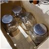 Image 2 : BOX OF VINTAGE CANDY JARS W/ LIDS