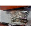 Image 2 : BOX OF CRYSTAL GLASSES AND VARIOUS VINTAGE CUTLERY