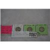 Image 1 : EARLY WORLD WAR II 25 CENT .800 SILVER COINS 1937, 1938, 1939
