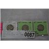 Image 2 : EARLY WORLD WAR II 25 CENT .800 SILVER COINS 1937, 1938, 1939