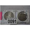 Image 2 : BC CANADIAN CENTENNIAL DOLLARS 1958 .800 SILVER AND 1971