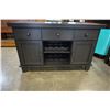 Image 1 : AS NEW HOME ELEGANCE DARK FINISH SERVING CABINET WITH BUILT IN WINE RACK, RETAIL $899