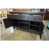 Image 2 : AS NEW HOME ELEGANCE DARK FINISH SERVING CABINET WITH BUILT IN WINE RACK, RETAIL $899