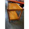 Image 2 : 2 TIER ROLLING WOODEN BAR CART