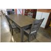 Image 2 : AS NEW HOME ELEGANCE MODERN GREY DINING TABLE WITH 6 DRAWERS, AND 6 UPHOLSTERED SEAT DINING CHAIRS, 
