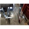 Image 3 : NEW HOME ELEGANCE MODERN GLASS AND CHROME COFFEE AND ENDTABLE SET, RETAIL #399