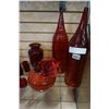 Image 2 : LOT OF RUBY GLASS DECOR