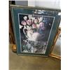 Image 2 : FLOWER PRINT AND BEVELLED GLASS MIRROR