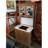 Image 1 : IKEA PINE AND TILE VANITY BATHROOM CABINET