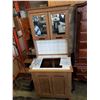 Image 2 : IKEA PINE AND TILE VANITY BATHROOM CABINET