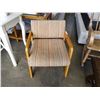 Image 2 : CYRIL G BURCH LTD MCM MADE IN VANCOUVER STRIPED WOOD FRAMED CHAIR