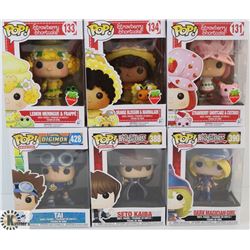 LOT OF 6 ASSORTED FUNKO POPS: ANIMATION &