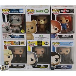LOT OF 6 ASSORTED FUNKO POPS: TV & MOVIE