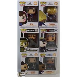 LOT OF 6 ASSORTED FUNKO POPS: GAMES VARIETY PACK.