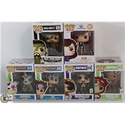 LOT OF 6 ASSORTED FUNKO POPS: GAMES & ANIMATION