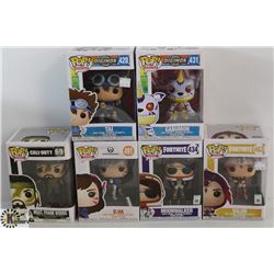 LOT OF 6 ASSORTED FUNKO POPS: GAMES & ANIMATION