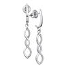 Image 1 : Diamond Infinity Dangle Earrings 1/8 Cttw 10kt White Gold