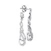 Image 1 : Diamond Teardrop Dangle Screwback Earrings 1/6 Cttw 10kt White Gold