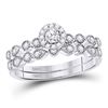 Image 1 : Diamond Stackable Bridal Wedding Engagement Ring Band Set 1/3 Cttw 10kt White Gold