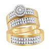 Image 1 : His & Hers Diamond Solitaire Matching Bridal Wedding Ring Band Set 7/8 Cttw 14kt Yellow Gold