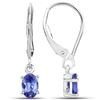 Image 2 : 0.88 ctw Tanzanite Earrings 14K White Gold - REF-27R4K