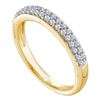 Image 1 : Round Pave-set Diamond Double Row Wedding Band 1/4 Cttw 14kt Yellow Gold