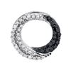 Image 1 : Round Black Color Enhanced Diamond Circle Pendant 1/6 Cttw 10kt White Gold