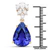 Image 2 : 11.79 ctw Tanzanite & Diamond Pendant 18K Yellow Gold - REF-1101Y6N